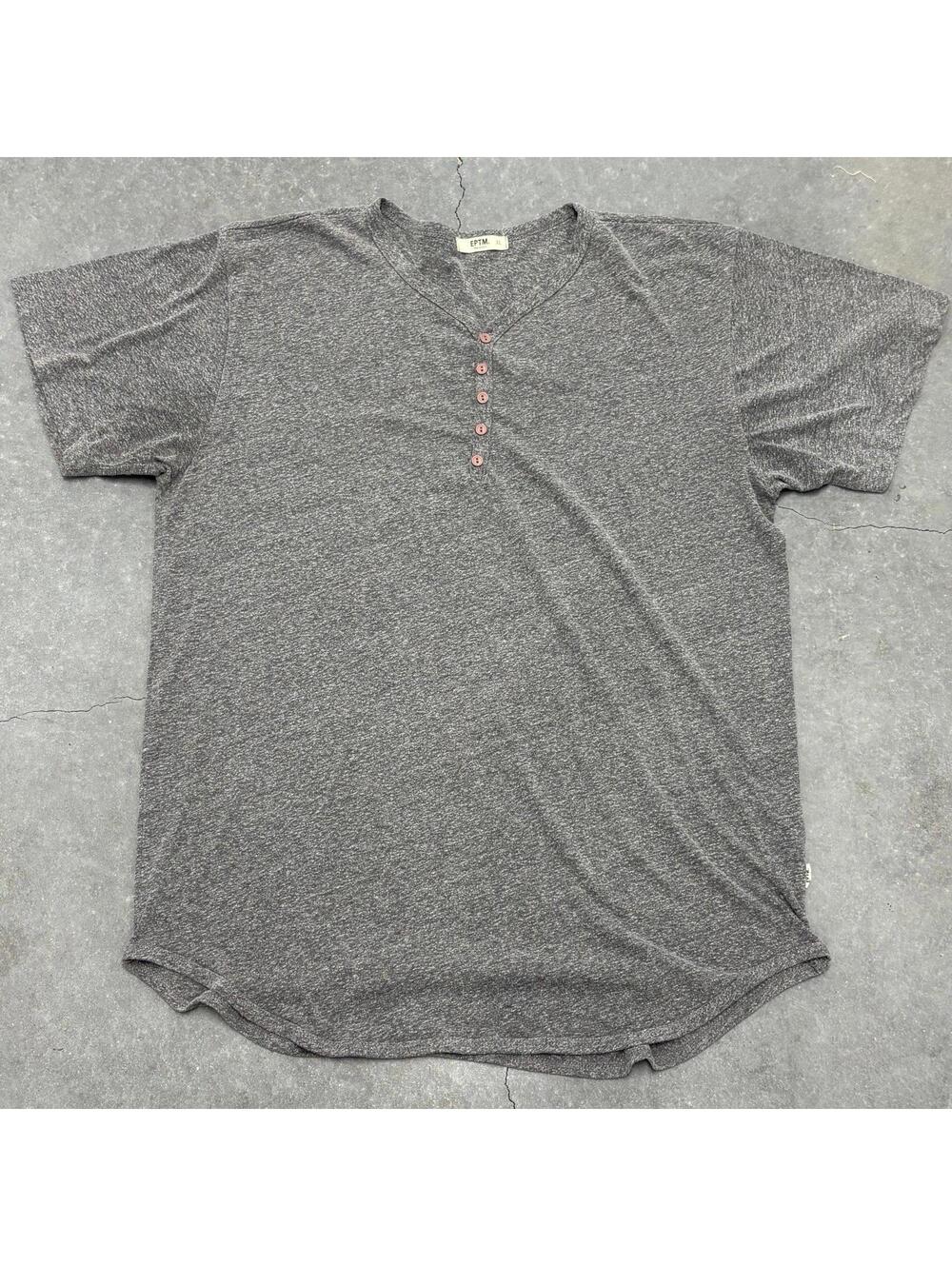 EPTM Plain Gray Henley T Shirt